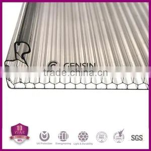 Honeycomb/cellular Structure Easy Installation U-lock Polycarbonate Sheet for Roofing, Skylights, Awning, Carport, thumbnail-1