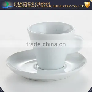 White Ceramic Espresso Cup Set Coffee Cup and Sauser Customized Logo thumbnail-3