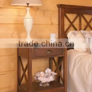 Concise Spanish Style Wooden Bedroom Nightstand thumbnail-1