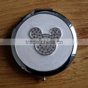 Ivory Epoxy Resin Coated Folding Makeup Mirror With Bunny Decor thumbnail-1