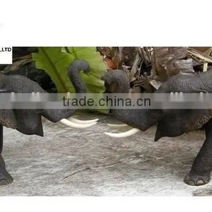 Wood Carved Elephant From Thailand thumbnail-1