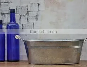 Galvanized Large Metal Tub | Metal Oval Beer Tub thumbnail-1