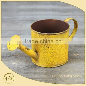 Hot Sale Bucket Oil Painting,metal Flower Kettle Yellow, Metal Watering Can thumbnail-1