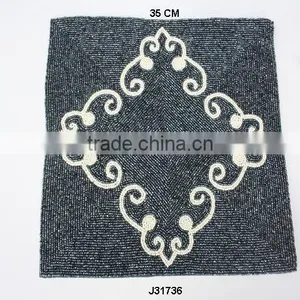Square Glass Bead Place Mats With White Patterns Other Colours Also Available thumbnail-1