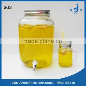 8L Ice Cold Embossed Storage Glass Jar With Tap thumbnail-1