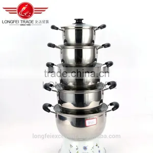 Insulation Handle High Quality Houseware Cheap Stainless Steel Cooking Pot Set/camping Pot thumbnail-1