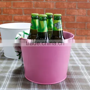 Promotional Tin Ice Bucket, Customized Metal Ice Buckets, Galvanized Iron Ice Buckets thumbnail-1