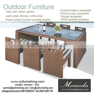 9032 Experience Eco-friendly Indoor Wicker Dining Sets Customized Outdoor Furniture Patio PE Wicker Rattan Garden Dining Set thumbnail-1