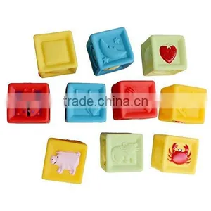 Baby Learning Blocks Set Baby Blocks Toys Non-toxic Soft Plastic Cartoon Cube Building Blocks Children Educational Toy thumbnail-5