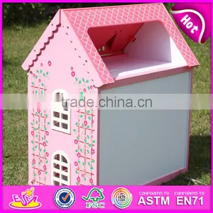Best Design Pink House Toys Wooden Dollhouse for Girls W06A020 thumbnail-4