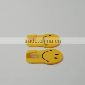 Set of 2 Yellow Smile Face Plastic Selve Adhesive Wall Hook thumbnail-3