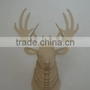2015 Newest Top Quality Wood Deer Head for Christmas|home Decor|festival Gift thumbnail-2