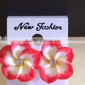 Hot Sell Hawaiian Plumeria Flower Stud Earring Designs for Women thumbnail-2