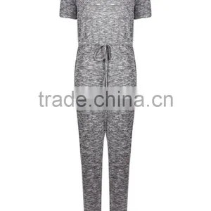 Adult Yoga Training Sport Jumpsuit Knitted O Neck Casual Cap Sleeve Fitness Jumpsuit For Women thumbnail-5