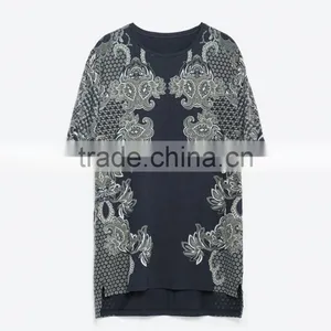 Digital Printing Men's Elegant t Shirt Wholesale British Style t Shirts Classic Pattern Printed thumbnail-3