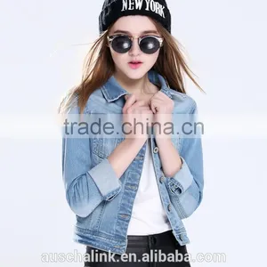 2016 Latest Korean Style Long Sleeve Designer Jean Jacket Designs Customized thumbnail-5