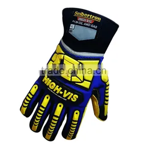 CE EN388 4242 Winter Working Waterproof & Oilproof With Extra Cotton PVC Dotted Impact Safety Working Gloves thumbnail-1