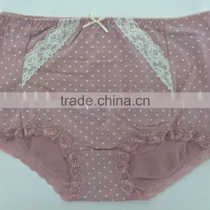 Hot Sale !!! 2015 New Arrival Dark Pink Color Briefs With Lace Big Size Women Mommy Pants thumbnail-1