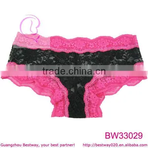 Open Sexy Photo of Black Panties With Pick Lace Trim thumbnail-1