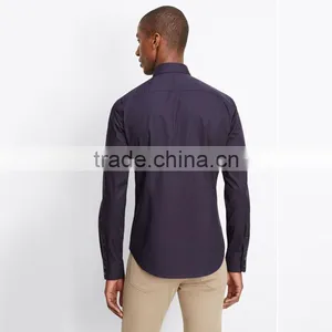 Wholesale China Manufacturer Slim Fit Solid Color Lightweight Cotton Mens Shirts thumbnail-2