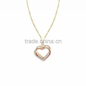Latest Ladies Tri Color Heart Pendant thumbnail-1