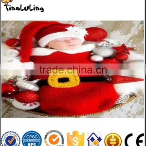 NPT85 Tinaluling 100% Hand Made Baby Santa Elf Hat Photo Prop For Christmas thumbnail-1