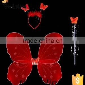 Wholesale Single Nylon Butterfly Glitter Fairy Wings Girls Dress up Costume Wedding Favors thumbnail-6