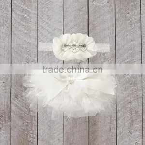 Baby Underwear Chiffon Fabric Ruffle Bloomers Match Same Color Hair Accessories thumbnail-5