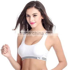 2017 New Sexy Design Customized Your Own Brand Logo Elastic Band Crop Top 90%Nylon 10%Spandex Plain Sport Strapless Bra Bralette thumbnail-4