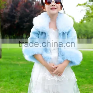 2015 Luxury Faux Fur Coats Winte Girl Fashion Jacket KIDS RABBIT FOX FUR Jackets thumbnail-3