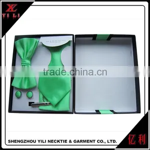 Solid Color Fashion Style Tie,bowtie and Cufflinks Boxes Gift Sets thumbnail-1