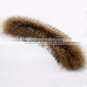Myfur Royal Blue Genuine Raccoon Fur Collar Hood for Winter Coat thumbnail-2
