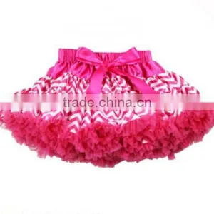 Factory Wholesale Baby Girls Chevron Printed With Chiffon Ruffle Skirt Chevron Baby Skirt,hot Pink Pettiskirt thumbnail-1