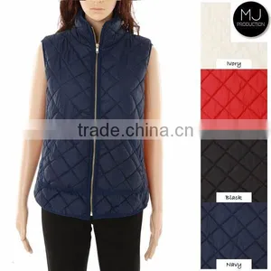 Factory Wholesale LOW MOQ Custom Design Winter Lady Quilted Vest thumbnail-1