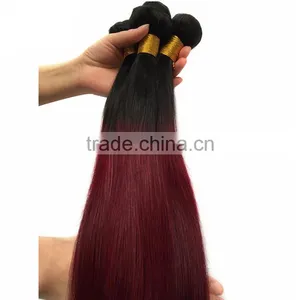 Two Tone Color 1B/99J 7A Malaysian Virgin Hair Straight Ombre Hair Extensions thumbnail-2