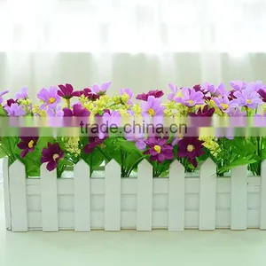 Lovely Decorative Artificial Silk Restaurant Table Daisy Flower With Fence Set thumbnail-2