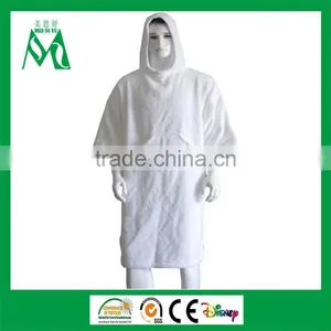White Cotton Poncho Towel Surf Poncho Changing Towel thumbnail-1