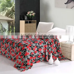 Small Rose Pattern Silk Feeling Flannel Blanket,flowers Motifs Blanket Series NO.1 thumbnail-1