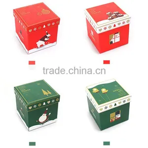 Lot of 4 Small Nesting GIFT BOX Boxes CHRISTMAS Present (Polar Bear Santa Claus Gloves Snowman) NEW thumbnail-4