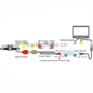 4.3 LCD Rear View Monitor License Plate Car Rear Backup Camera and Monitor Kit For Car,Universal Waterproof Rear-view thumbnail-5