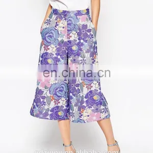 2015 New Fashion Premium Jacquard Wide Leg Pants for Women thumbnail-3