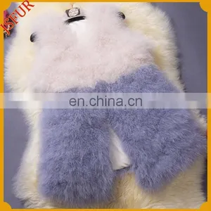 2015 HOT Sales Women Real Ostrich Feather Vest Hit Colors thumbnail-3
