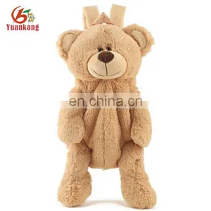 Cheap Custom Stuffed Brown Bear Plush Teddy Backpack Bag thumbnail-1