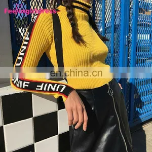 Elasticity Fashion Long Sleeve High Neck Knit Pullover Turtleneck Women Sweater thumbnail-3