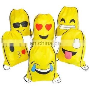 Custom Cute Kid's Emoji Drawstring Backpack in Assorted Emoji Styles for Children thumbnail-1