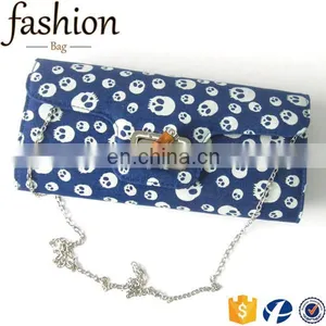 CR Sample Available Western Styles Jeans Material Envelpe Shape Skull Pattern Popular Luxury Denim Fabric Handbags thumbnail-1