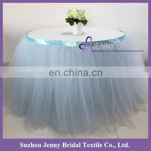 TS091#73 Blue Tulle Materials in Table Skirting Designs for Wedding thumbnail-1