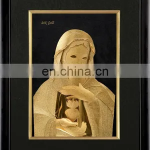 Best Seller Photofunia Frame Figure Virgin Mary Gold Foil Picture Wholesale thumbnail-1