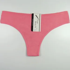 Yun Meng Ni Sexy Underwear Plain Colors T-back Cotton G-string Thongs For Women Panties thumbnail-2