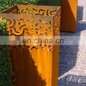 Corten Steel Light Bollard Street Lamp For Villa Garden thumbnail-3